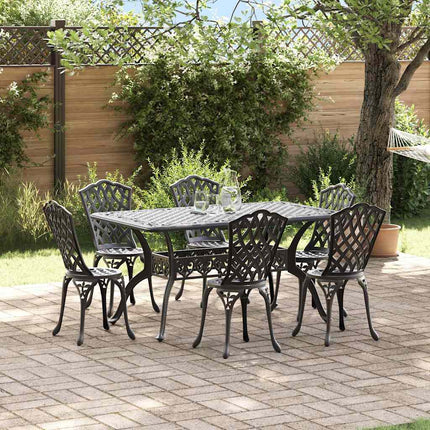 Trädgårdsmöbelset 7 pcs Svart Aluminium