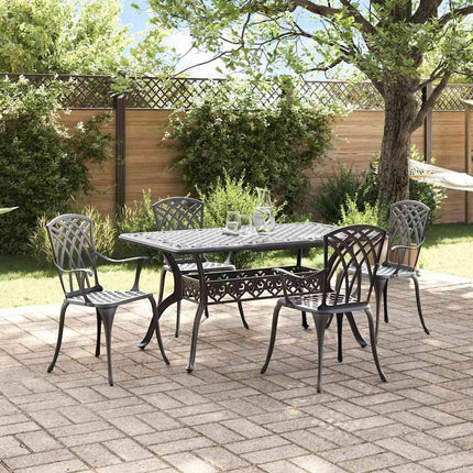 Trädgårdsmöbelset 5 pcs Svart Aluminium