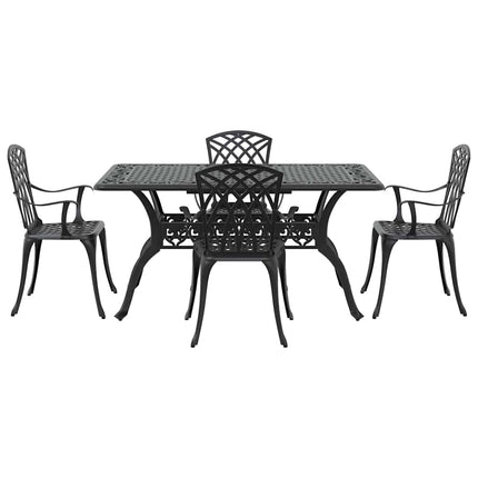 Trädgårdsmöbelset 5 pcs Svart Aluminium