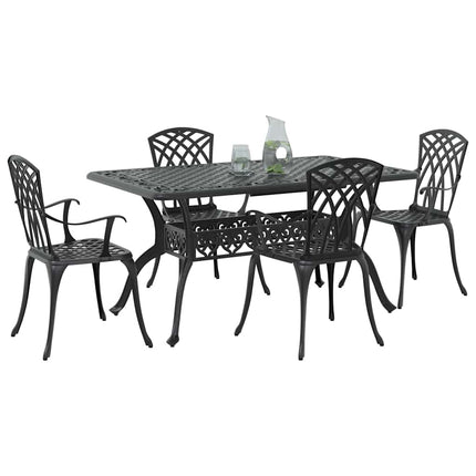 Trädgårdsmöbelset 5 pcs Svart Aluminium