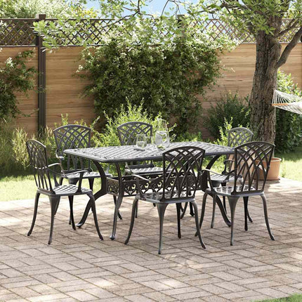 Trädgårdsmöbelset 7 pcs Svart Aluminium