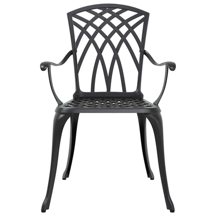 Trädgårdsmöbelset 7 pcs Svart Aluminium
