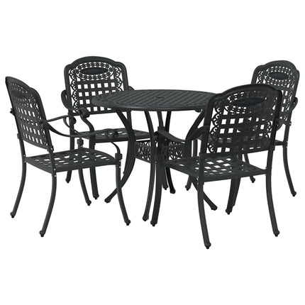 Trädgårdsmöbelset 5 pcs Svart Aluminium