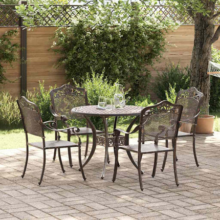 Trädgårdsmöbelset 5 pcs Brons Aluminium