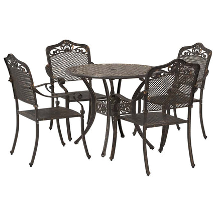 Trädgårdsmöbelset 5 pcs Brons Aluminium
