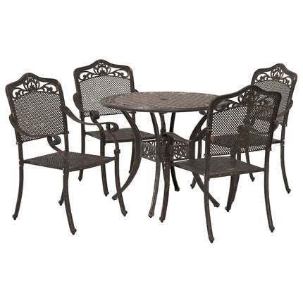 Trädgårdsmöbelset 5 pcs Brons Aluminium