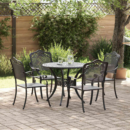 Trädgårdsmöbelset 5 pcs Svart Aluminium