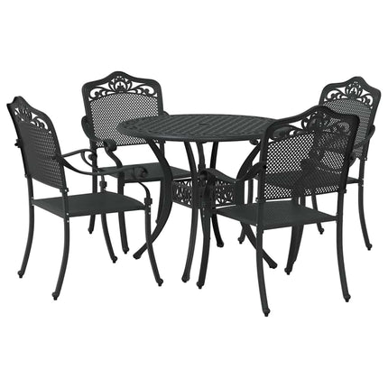 Trädgårdsmöbelset 5 pcs Svart Aluminium