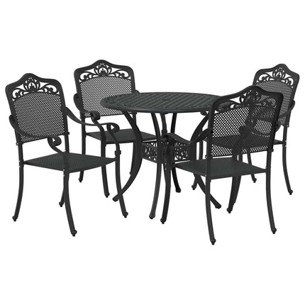 Trädgårdsmöbelset 5 pcs Svart Aluminium