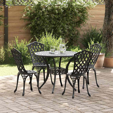 Trädgårdsmöbelset 5 pcs Svart Aluminium
