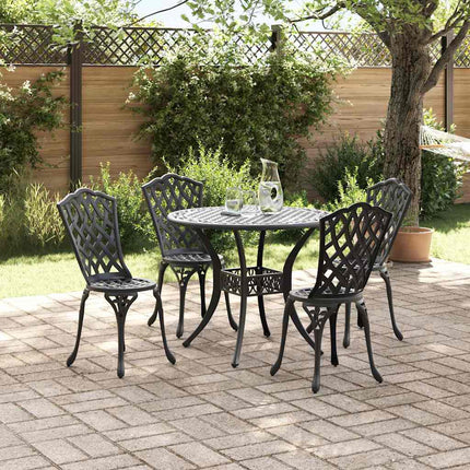 Trädgårdsmöbelset 5 pcs Svart Aluminium