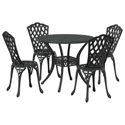 Trädgårdsmöbelset 5 pcs Svart Aluminium