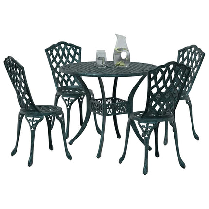 Trädgårdsmöbelset 5 pcs Grön Aluminium