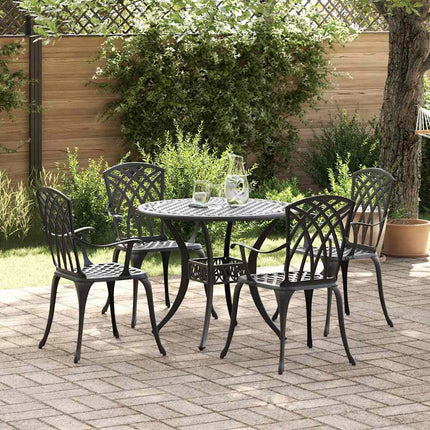 Trädgårdsmöbelset 5 pcs Svart Aluminium
