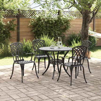 Trädgårdsmöbelset 5 pcs Svart Aluminium