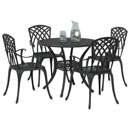 Trädgårdsmöbelset 5 pcs Svart Aluminium