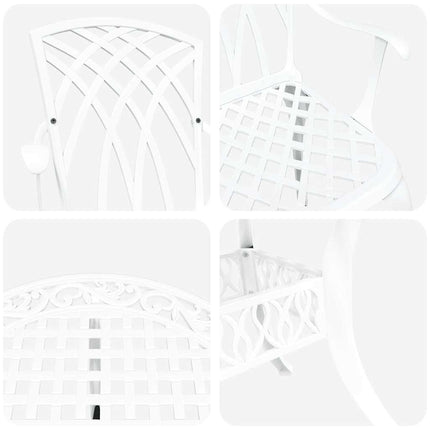 Trädgårdsmöbelset 5 pcs Vit Aluminium