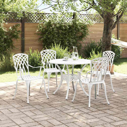 Trädgårdsmöbelset 5 pcs Vit Aluminium