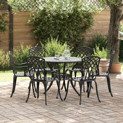 Trädgårdsmöbelset 7 pcs Svart Aluminium