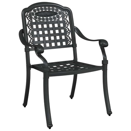 Trädgårdsbord Set 5 pcs Svart Gjutet Aluminium