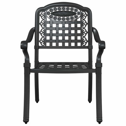 Trädgårdsbord Set 5 pcs Svart Gjutet Aluminium