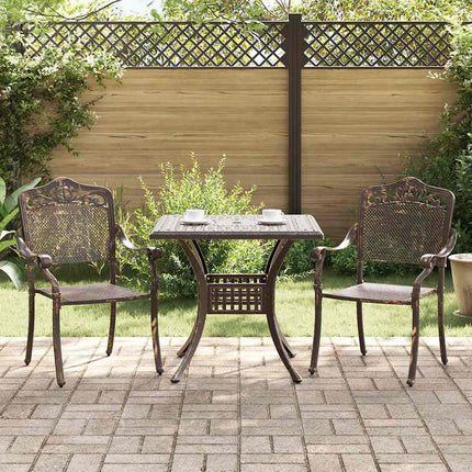 Trädgårdsbord Set 3 pcs Brons Gjutet Aluminium
