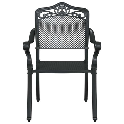 Trädgårdsbord Set 3 pcs Svart Gjutet Aluminium