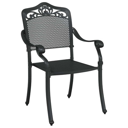 Trädgårdsbord Set 5 pcs Svart Gjutet Aluminium