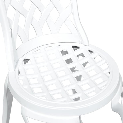 Trädgårdsbord Set 3 pcs Vit Gjutet Aluminium