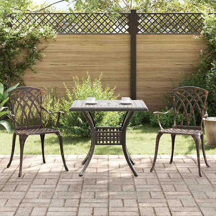 Trädgårdsbord Set 3 pcs Brons Gjutet Aluminium