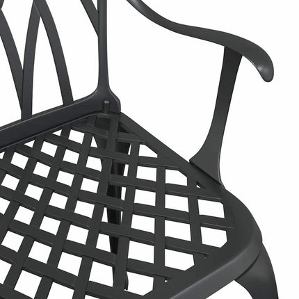 Trädgårdsbord Set 3 pcs Svart Gjutet Aluminium