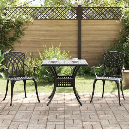 Trädgårdsbord Set 3 pcs Svart Gjutet Aluminium