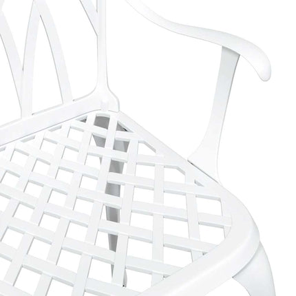 Trädgårdsbord Set 3 pcs Vit Gjutet Aluminium