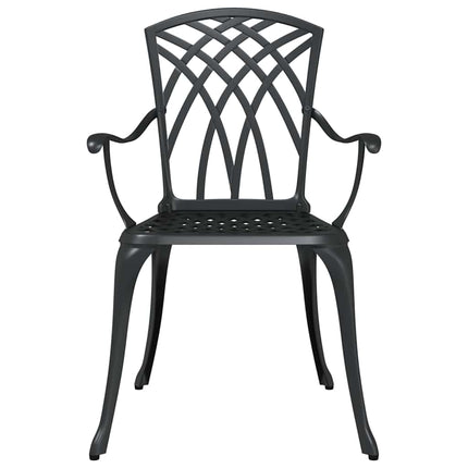 Trädgårdsbord Set 5 pcs Svart Gjutet Aluminium