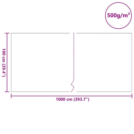 Dammmadrass Grå 1 x 10 m Polyester och Bomull