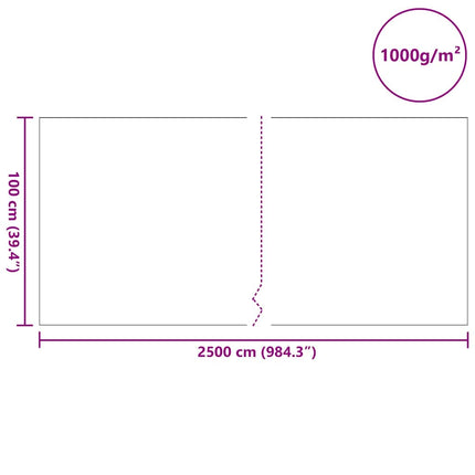 Dammmadrass Grå 1 x 25 m Polyester och Bomull