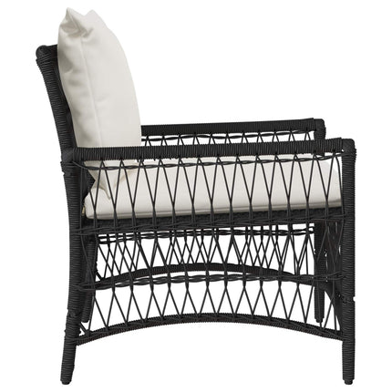 Trädgård Stol med kudde Svart 73 x 61 x 77 cm konstrotting