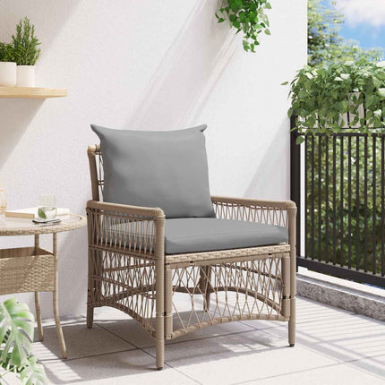 Trädgård Stol med kudde Beige 73 x 61 x 77 cm konstrotting