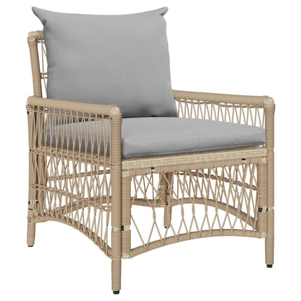 Trädgård Stol med kudde Beige 73 x 61 x 77 cm konstrotting