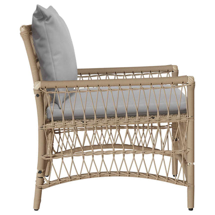 Trädgård Stol med kudde Beige 73 x 61 x 77 cm konstrotting