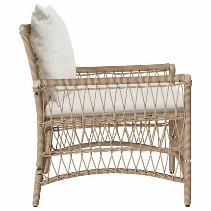 Trädgård Stol med kudde Beige 73 x 61 x 77 cm konstrotting