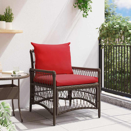 Trädgård Stol med kudde Brun 73 x 61 x 77 cm konstrotting