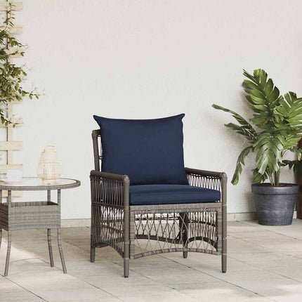 Trädgård Stol med kudde Grå 73 x 61 x 77 cm konstrotting
