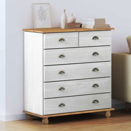 Kista av lådor med låda ASKIM Vit 91 x 40 x 95,5 cm Massiv furu