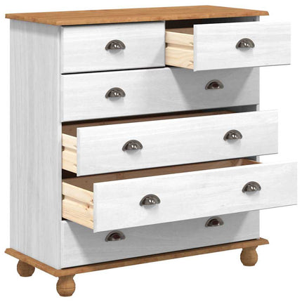 Kista av lådor med låda ASKIM Vit 91 x 40 x 95,5 cm Massiv furu