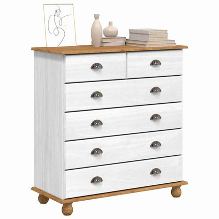 Kista av lådor med låda ASKIM Vit 91 x 40 x 95,5 cm Massiv furu