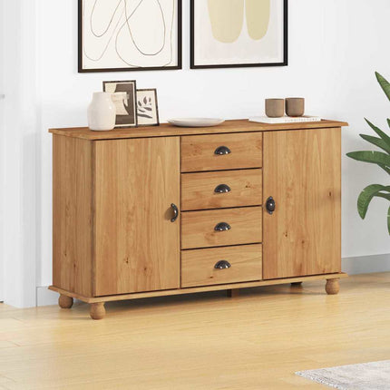 Sideboard med låda ASKIM 133,5 x 40 x 79 cm Massiv furu