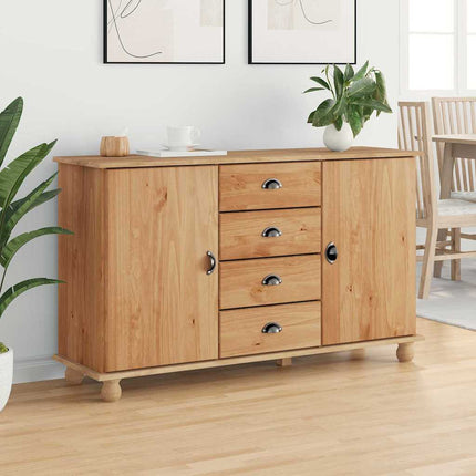Sideboard med låda ASKIM 133,5 x 40 x 79 cm Massiv furu