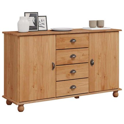 Sideboard med låda ASKIM 133,5 x 40 x 79 cm Massiv furu