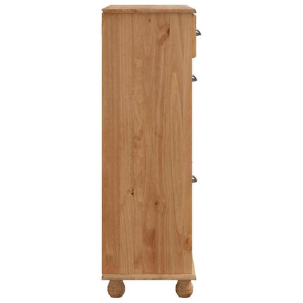 Skoskåp med låda ASKIM Brun 85 x 35 x 108 cm Massiv furu